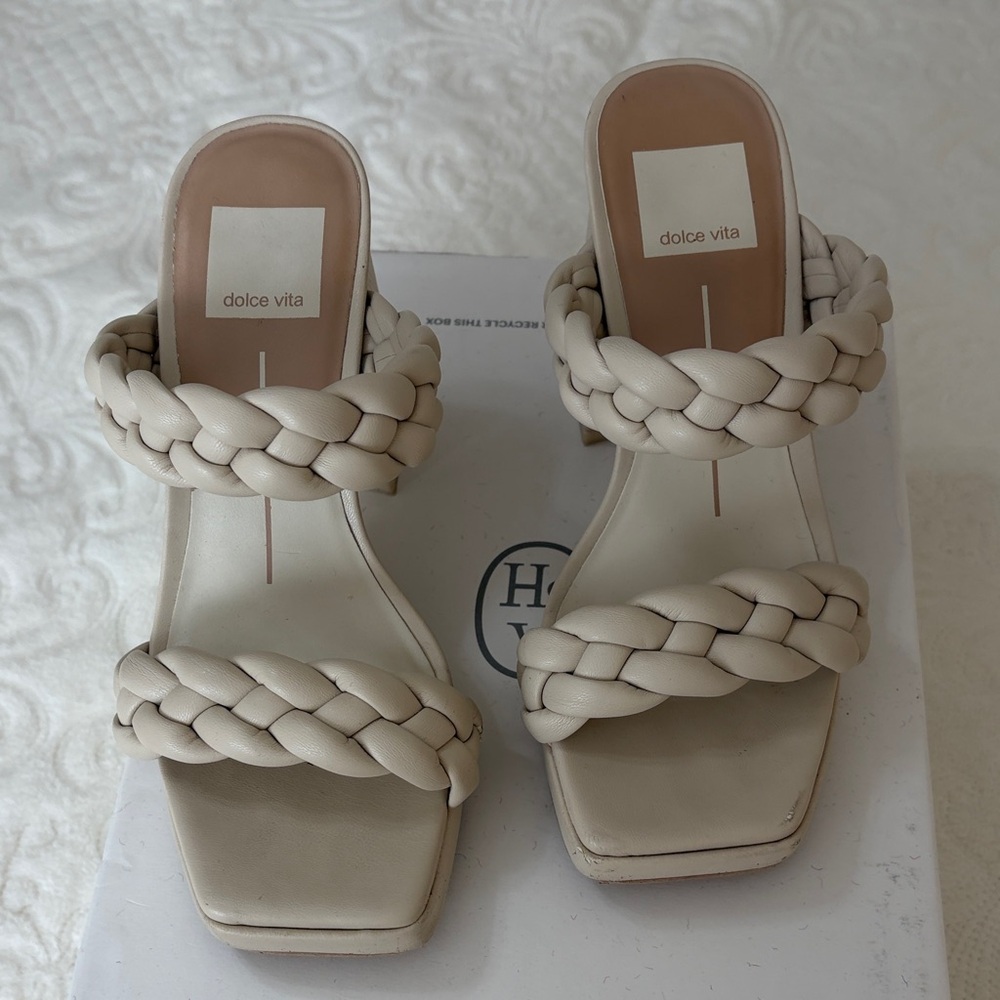 Dolce Vita Off-White Braided Heels